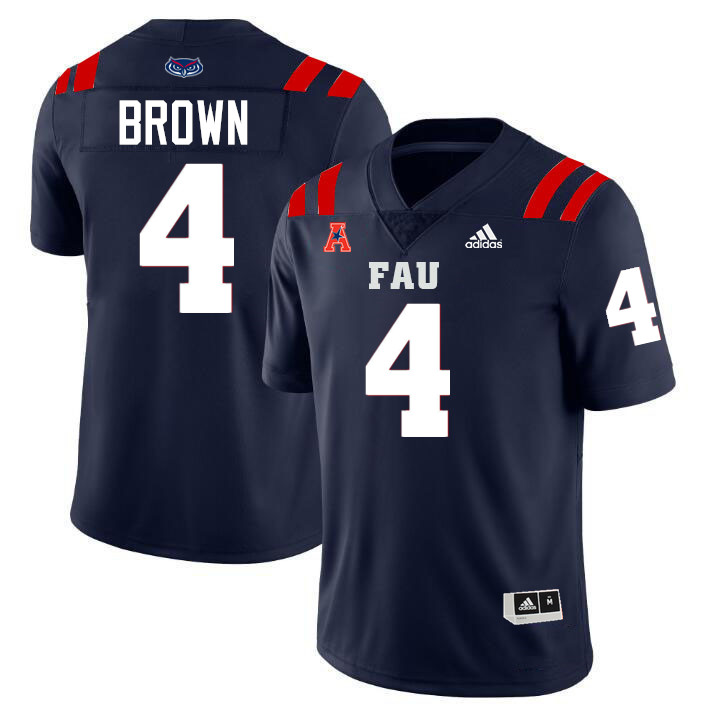 #4 Quincy Brown FAU Jersey,Florida Atlantic Owls Football Jersey,Uniforms,Gears-Navy